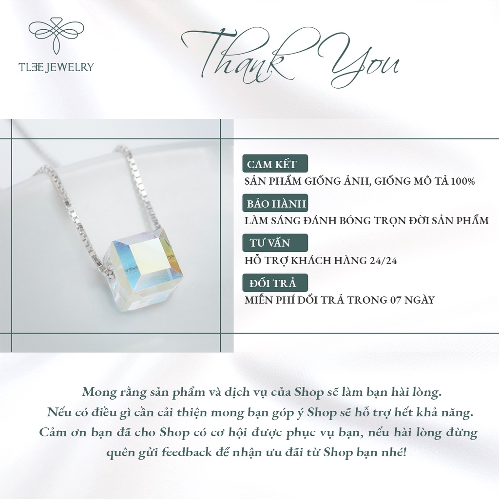 Dây chuyền bạc nữ TLEE vòng cổ pha lê lấp lánh sang trọng NCJ D0100