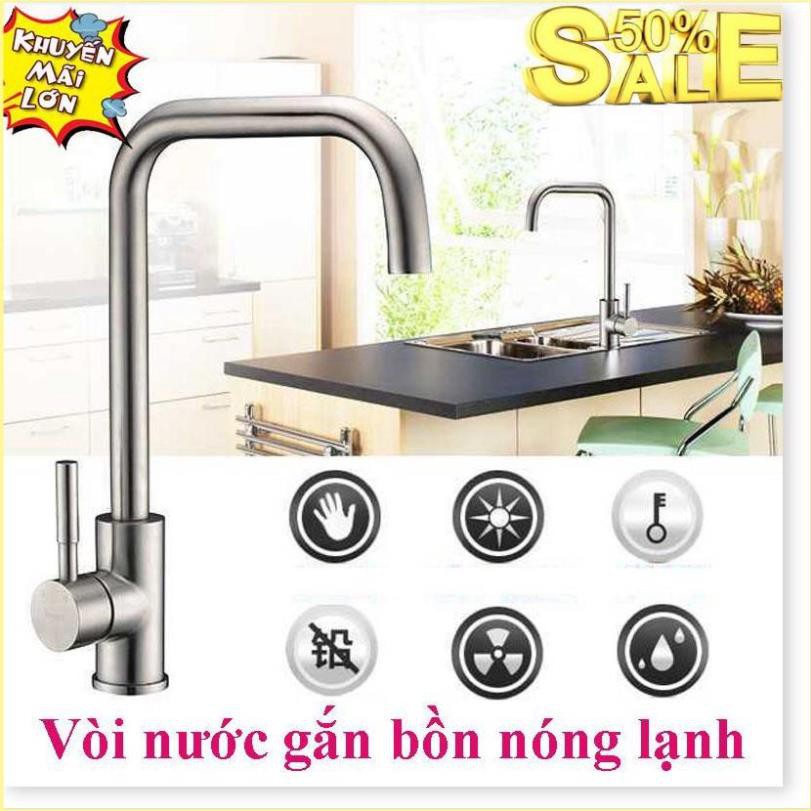 ⭐Vòi gật gù chậu rửa ⭐ Vòi nước nóng lạnh gắn chậu rửa ⭐ Vòi rửa chén nóng lạnh Morally iNox 304 nguyên khối ⭐Freeship