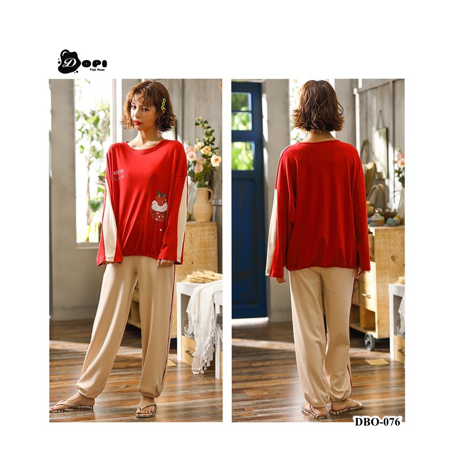 (DBO076) Đồ bộ mặc nhà thu đông dài tay CHUNKEER cao cấp