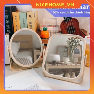 Gương Trang Điểm Để Bàn Hình Tròn ,Hình Vuông Có Đế Xoay 360 Độ Siêu Xinh