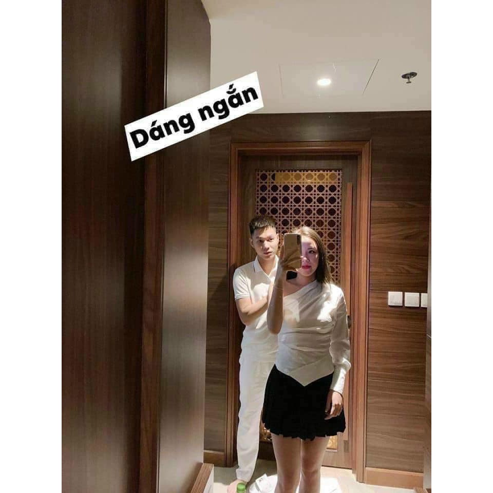 Chân váy nữ 1 tầng xếp ly nhỏ dáng ngắn
