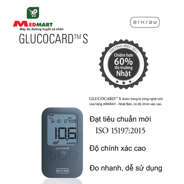 Máy Đo Đường Huyết Phát Hiện Tiểu Đường Arkray Glucocard S [Made In Japan] – Medmart