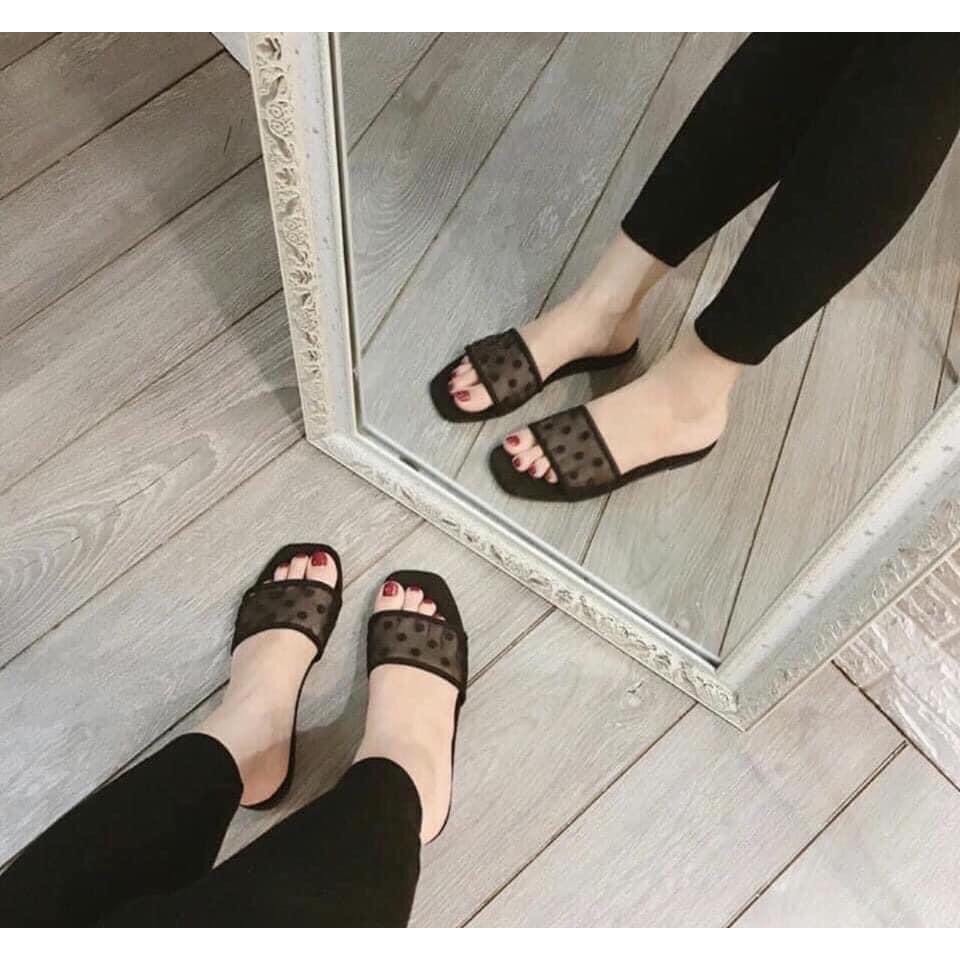 Dép lê zara chấm bi nữ
