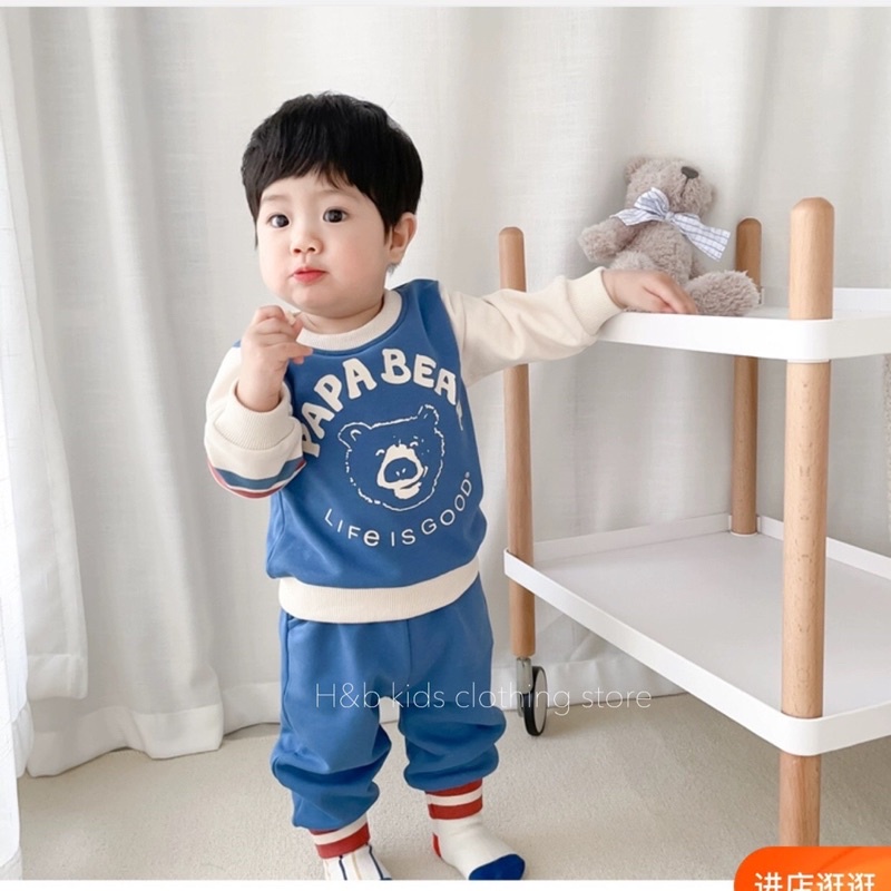 [SET BÉ TRAI] Bộ papa bear 3 màu cho bé trai