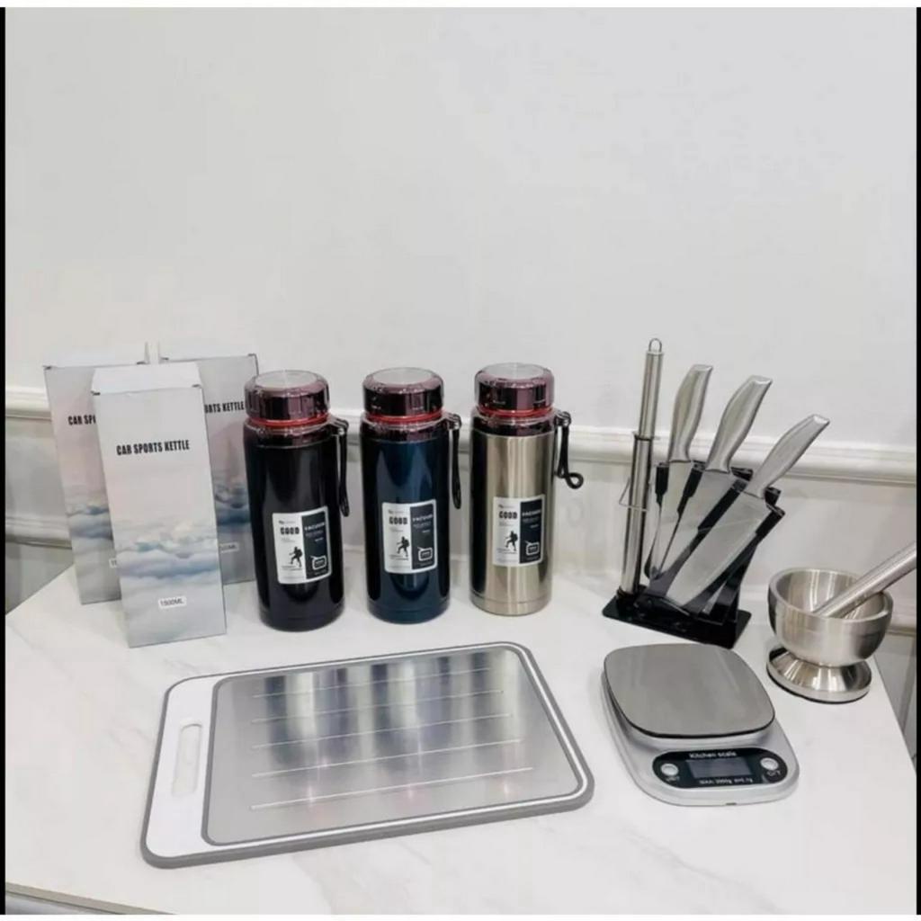 Bình Giữ Nhiệt Nóng Lạnh Lõi Inox Nắp Titan Có Quai Silicon Dung Tích 1200ml -1500ml Cao Cấp