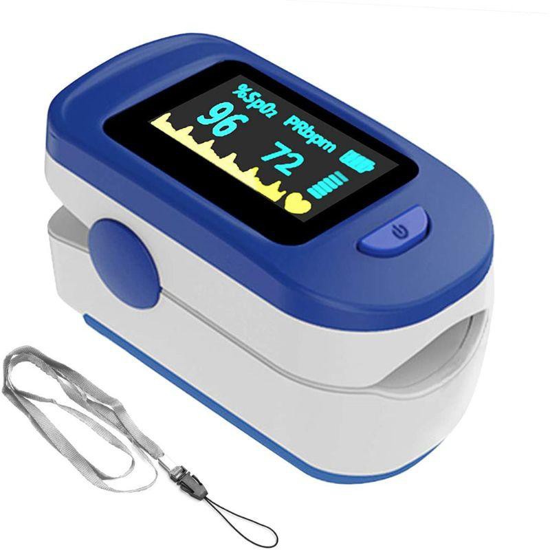 WIT Mini Protable Digital Finger Clip Oximeter Heart Pulse Rate Blood Oxygen Saturation SPO2 Monitor with Lanyard Family Aerobic Exercise Measure Activity Tracker