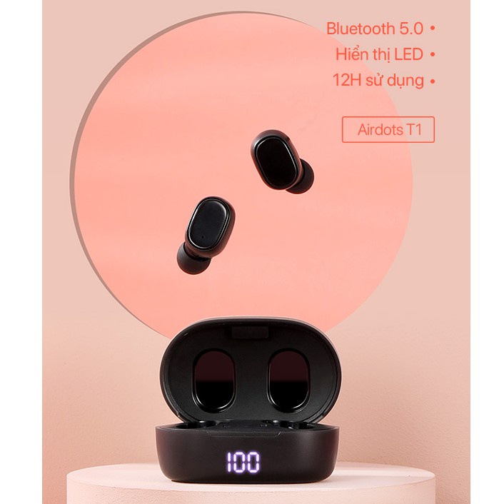 Tai Nghe Không Dây ACOME Airdots T1 Bluetooth 5.0 Màn Hình LED Play Time Lên Đến 12h Hàng Chính Hãng Bảo Hành 12 Tháng