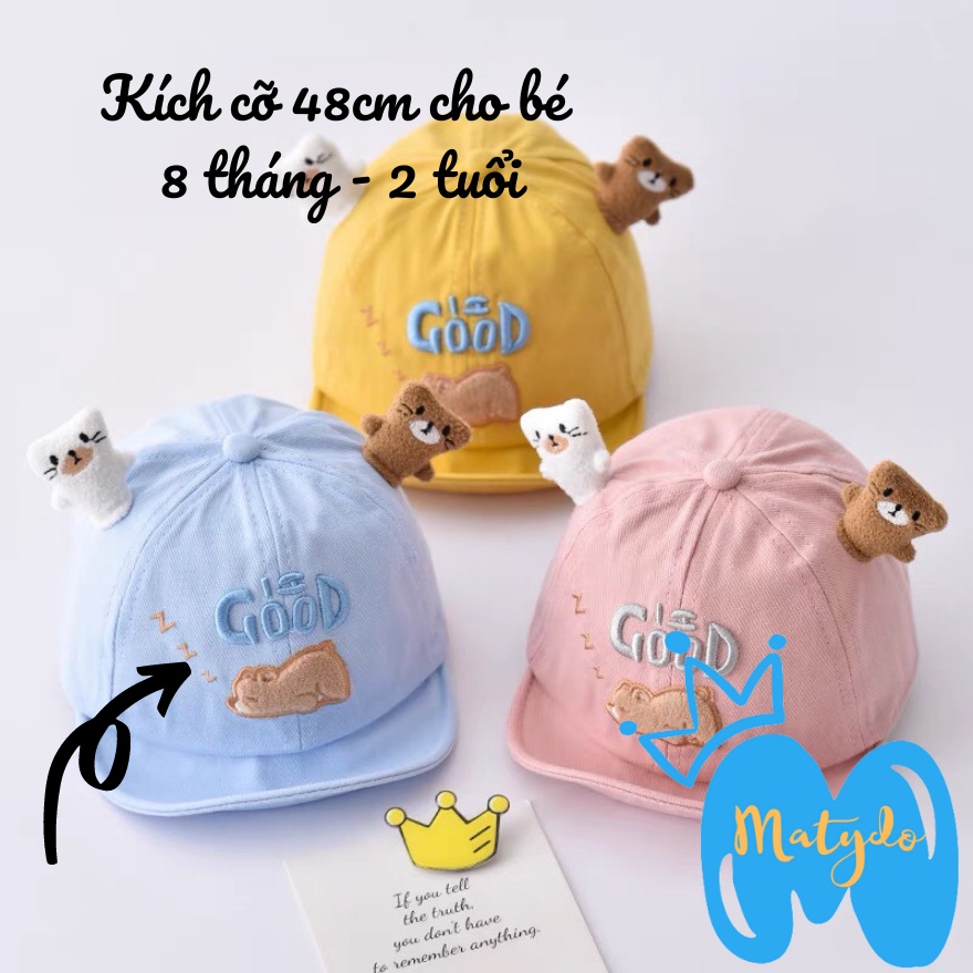 Mũ nón lưỡi trai cho bé trai bé gái mềm mại mùa hè mũ trẻ em hình mèo cute