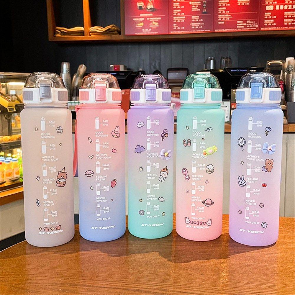 Bình Nước Thể Thao Dung Tích Lớn 1.1L Chống Rò Rỉ Có Ống Hút Tiện Dụng