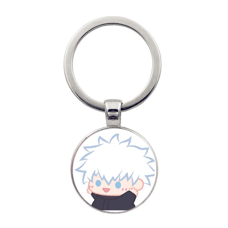 (30k) Móc khóa tròn kim loại in hình JUJUTSU KAISEN ver TẬP THỂ DỤC anime chibi xinh xắn độc đáo