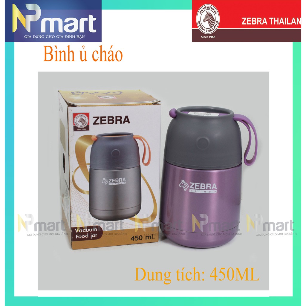 Bình ủ cháo zebra Thái Lan 450ml cao cấp  inox 304 cao cấp 123005