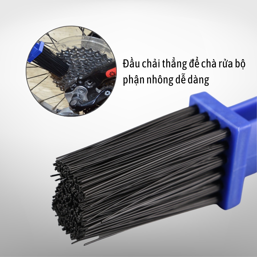 Bàn chải rửa xe 3D vệ sinh sên xích xe máy xe đạp 2 đầu chuyên dụng BC-03