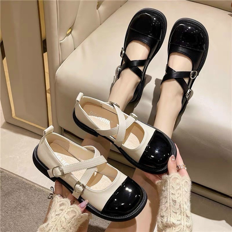 Giày marry phối màu siêu xinh đế đúc cao 3cm - zinzin3456