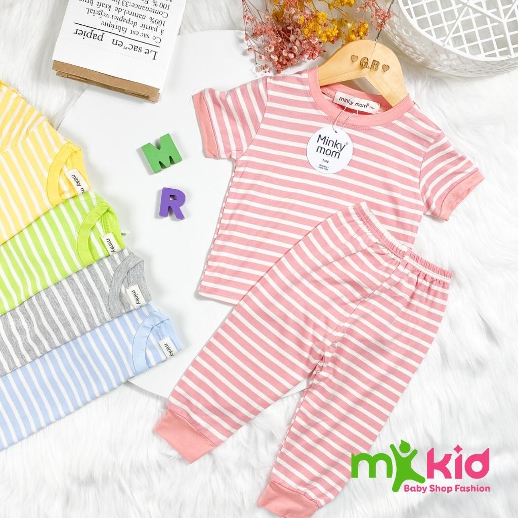 Bộ Minky Mom Cộc Tay Cho Bé  FREE SHIP  Bộ Minky Mom Sọc Chất Cotton cao cấp Co Giãn 4 Chiều Thấm Hút Mồ Hôi Tốt.