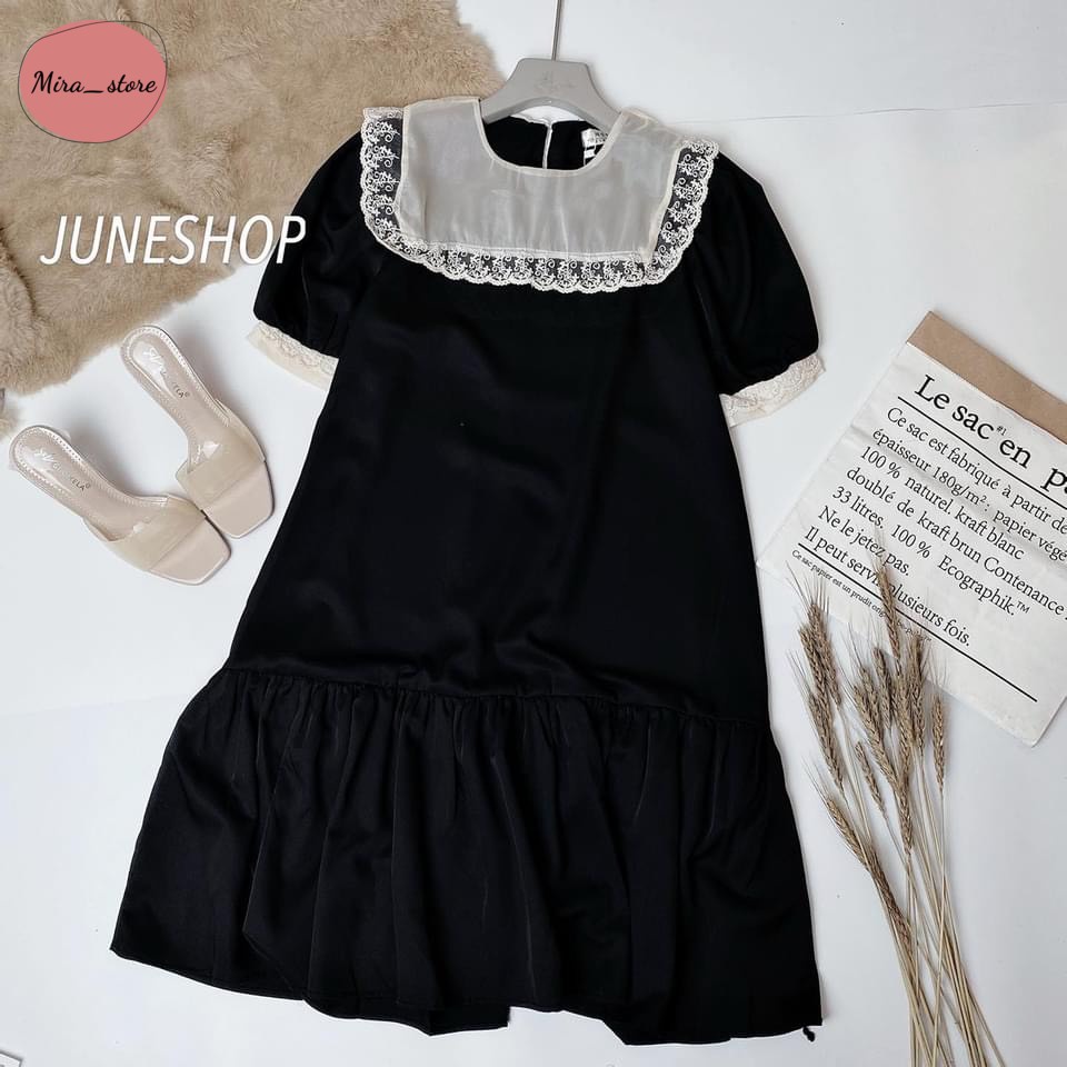 Váy Bầu Công Sở [FREESHIP] Đầm Bầu Dáng Suông Màu Đen Mặc Đi Làm Đi Chơi Chất Mát freesize từ 45-75kg