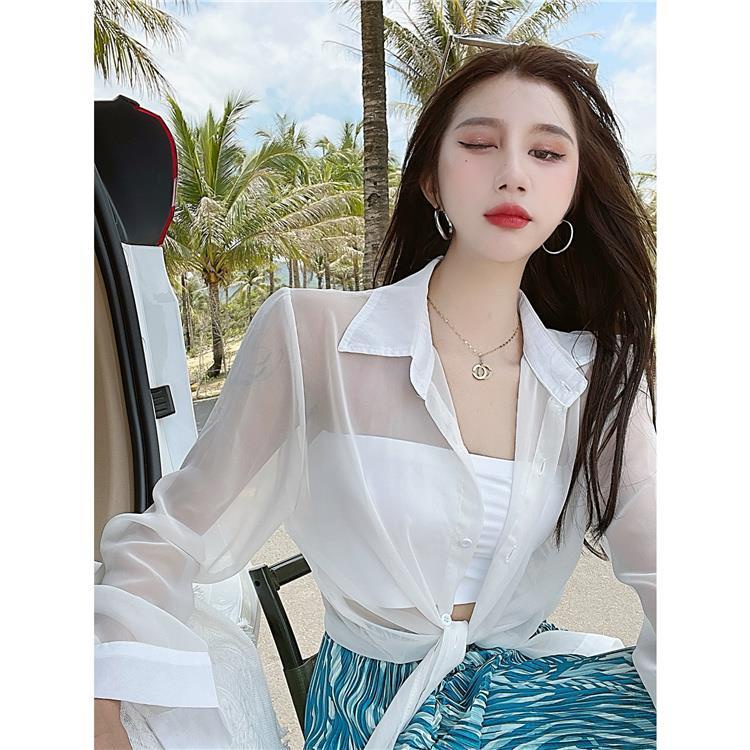 Áo Khoác Voan Mỏng Xuyên Thấu Dáng Ngắn Chống Nắng Thời Trang Mùa Hè Cho Nữ