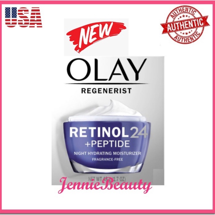 [New/Hàng USA] Kem dưỡng Olay Regenerist Retinol 24 + Peptide Night Moisturizer_chống lão hóa, tái tạo và trắng sáng da