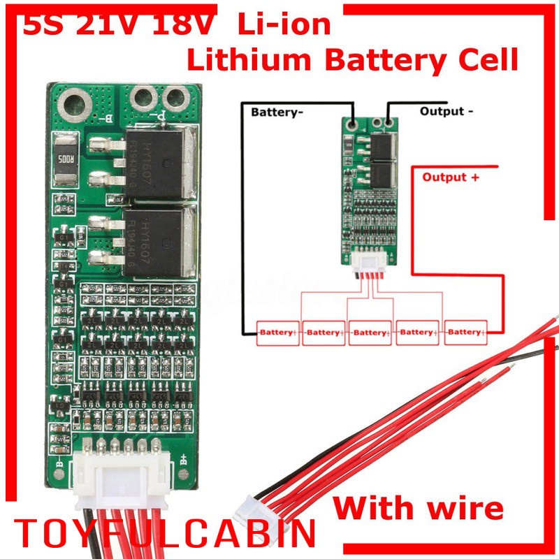 Bảo Vệ Pin Cân Bằng PCB 5S BMS LiPo 15A Li-ion 4.2V 21V 18650