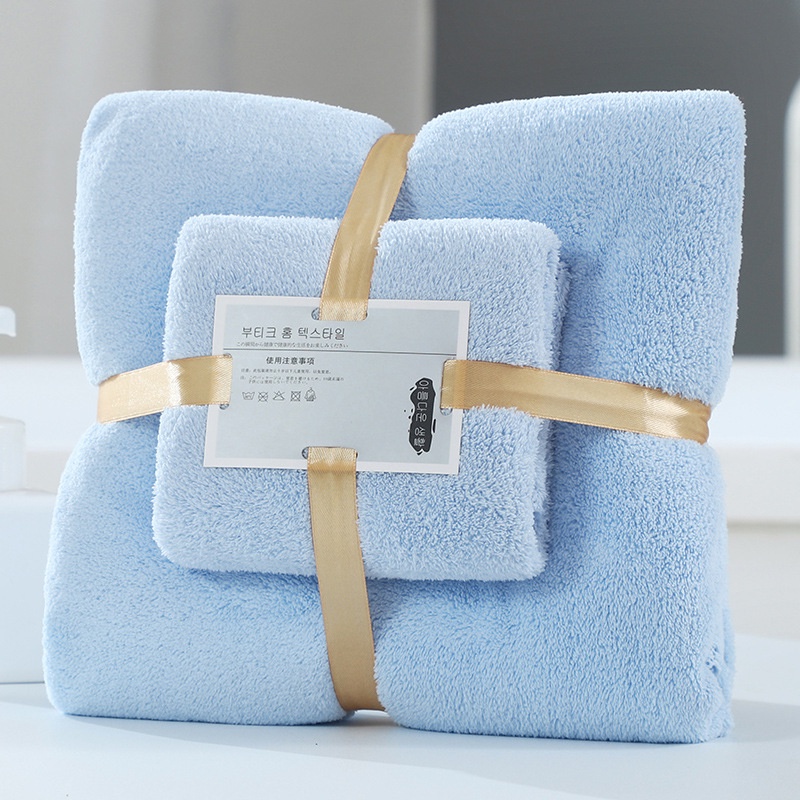 Set Khăn Tắm Lông Cừu Xuất Hàn Cỡ Lớn Siêu Mềm Mịn Thấm Hút Nước