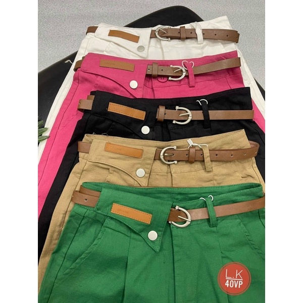 Quần ngố thô kèm đai hàng QC hot hit