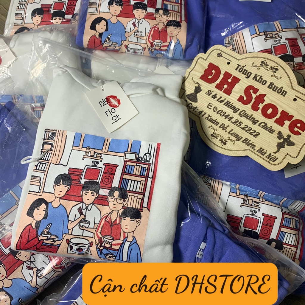 (Mẫu Mới 2021) Áo Hoodie Hình Gia Đình Reply 1988 Hàn Quốc Có Mũ Nam Nữ Chất Nỉ Bông Dày Dặn Form Rộng Unisex | BigBuy360 - bigbuy360.vn