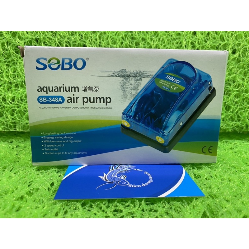 Máy Sủi Khí Oxy 2 vòi 5W SOBO SB-348A Cho Hồ Cá