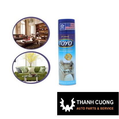 Chai xịt  nội thất đánh bóng da, nhựa , vỏ xe TOYO 500 ml