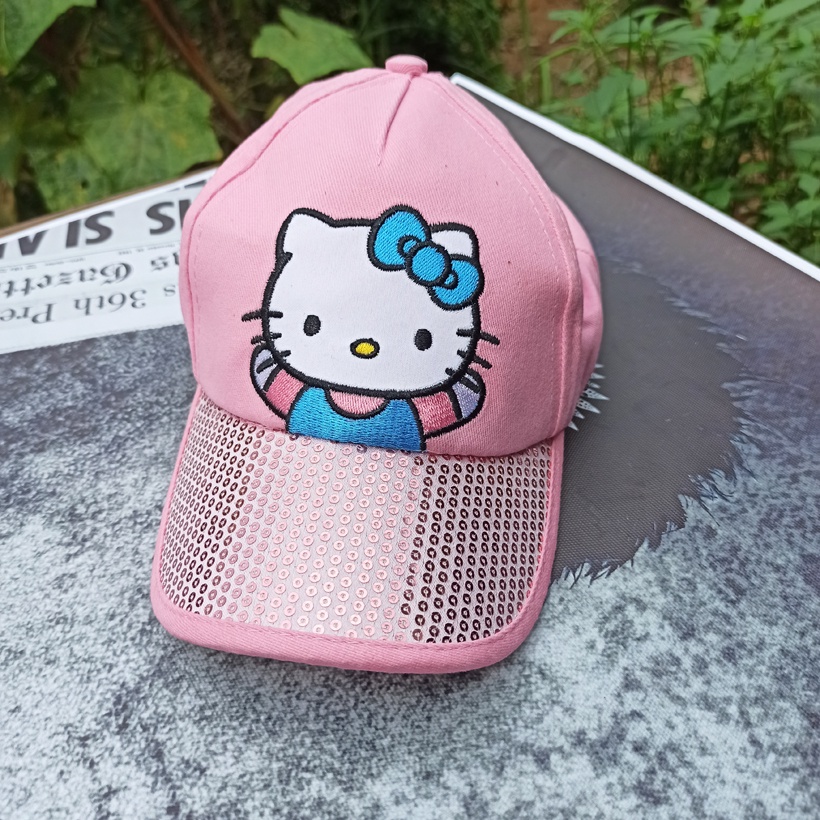 Mũ lưỡi trai cho bé gái từ 2-8 tuổi họa tiết hoạt hình Mèo Kitty cá tính dễ thương PK90