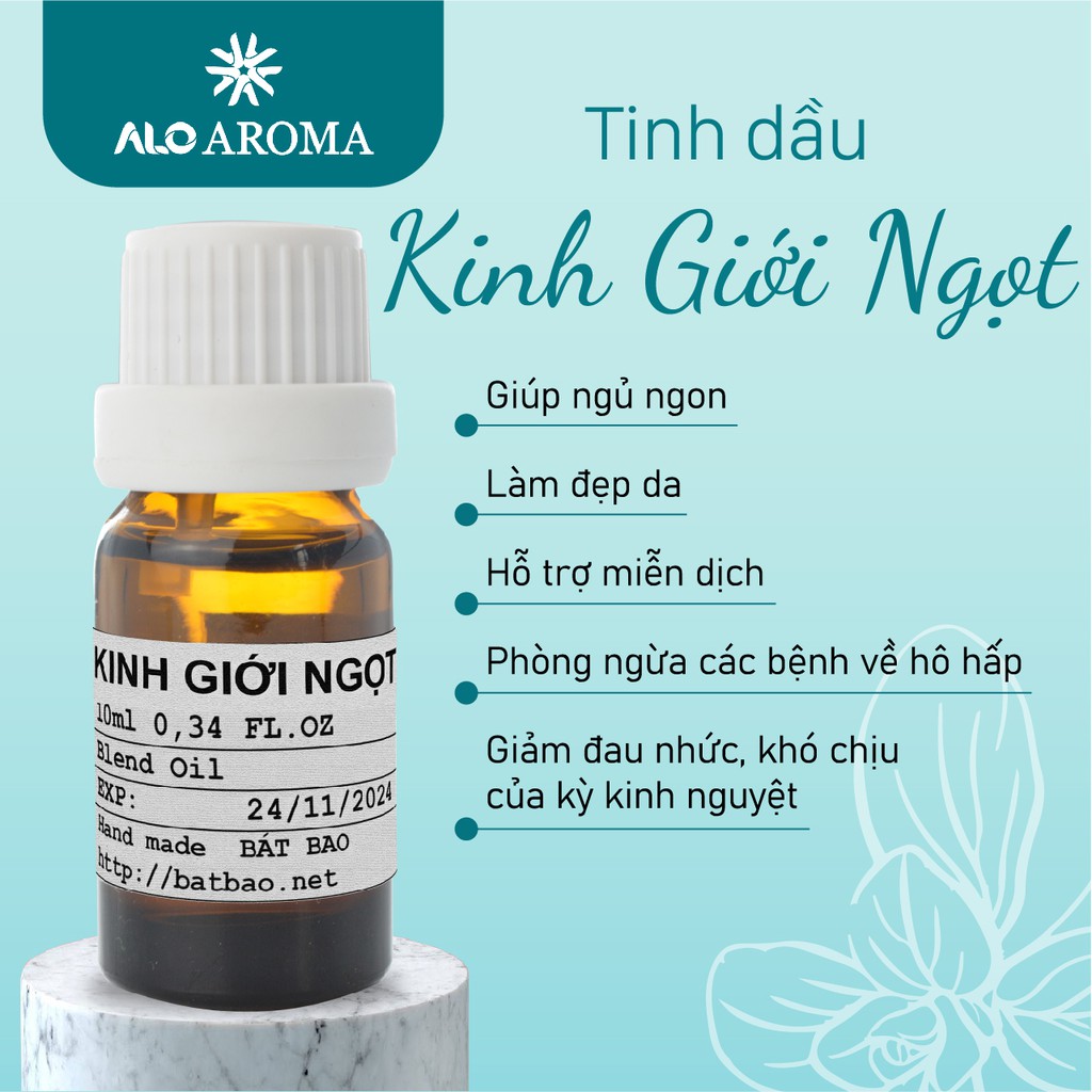 Tinh Dầu Kinh Giới Ngọt Thiên Nhiên cải thiện giấc ngủ, làm đẹp da, thanh lọc không khí Sweet Marjoram Oil AloAroma