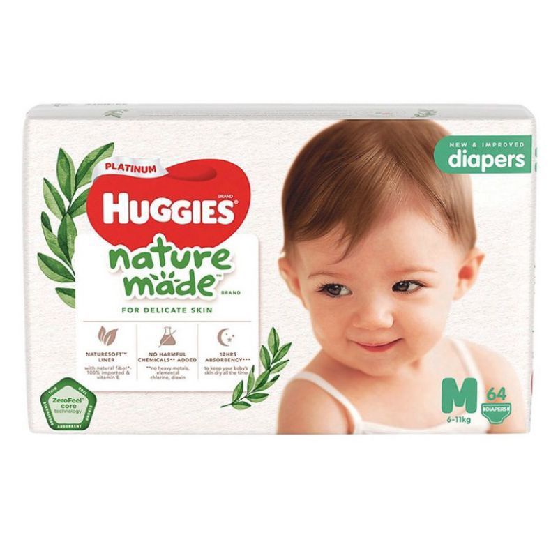 (mẫu mới)Tã dán siêu cao cấp Huggies Platinum M64/L54