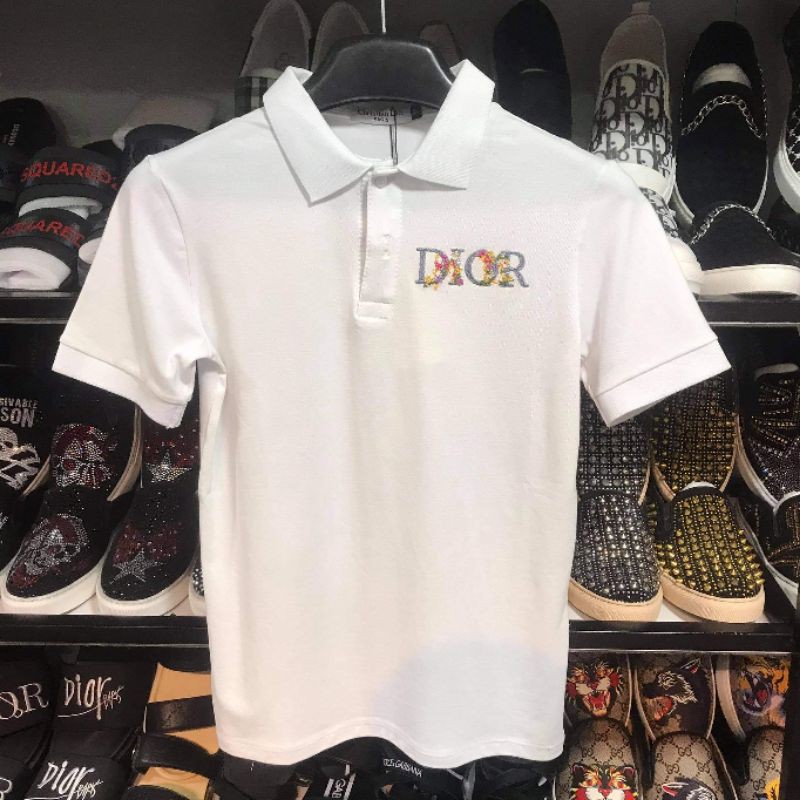(Ảnh thật) Áo polo dior thêu hoa- áo phông dày dặn-Cancer Fashion
