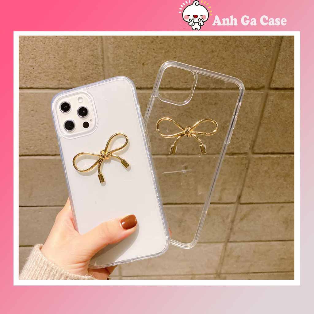Ốp lưng iphone VIỀN TRONG ICON NƠ KIM LOẠI 6s plus/6/7/7plus/8/8plus/x/xs/xs max/11/11 pro/11 promax,Anh Ga Case