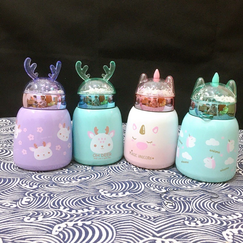 Bình giữ nhiệt Yankai dung tích 330ml bình hươu dễ thương inox 304 giữ nhiệt nóng lạnh đến 8 giờ