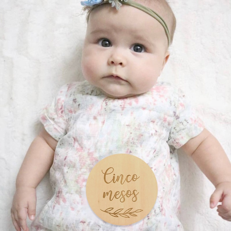 Set 14 Tấm Thẻ Ghi Âm Dùng Làm Đạo Cụ Chụp Ảnh Kỷ Niệm Theo Tháng Cho Bé Sơ Sinh