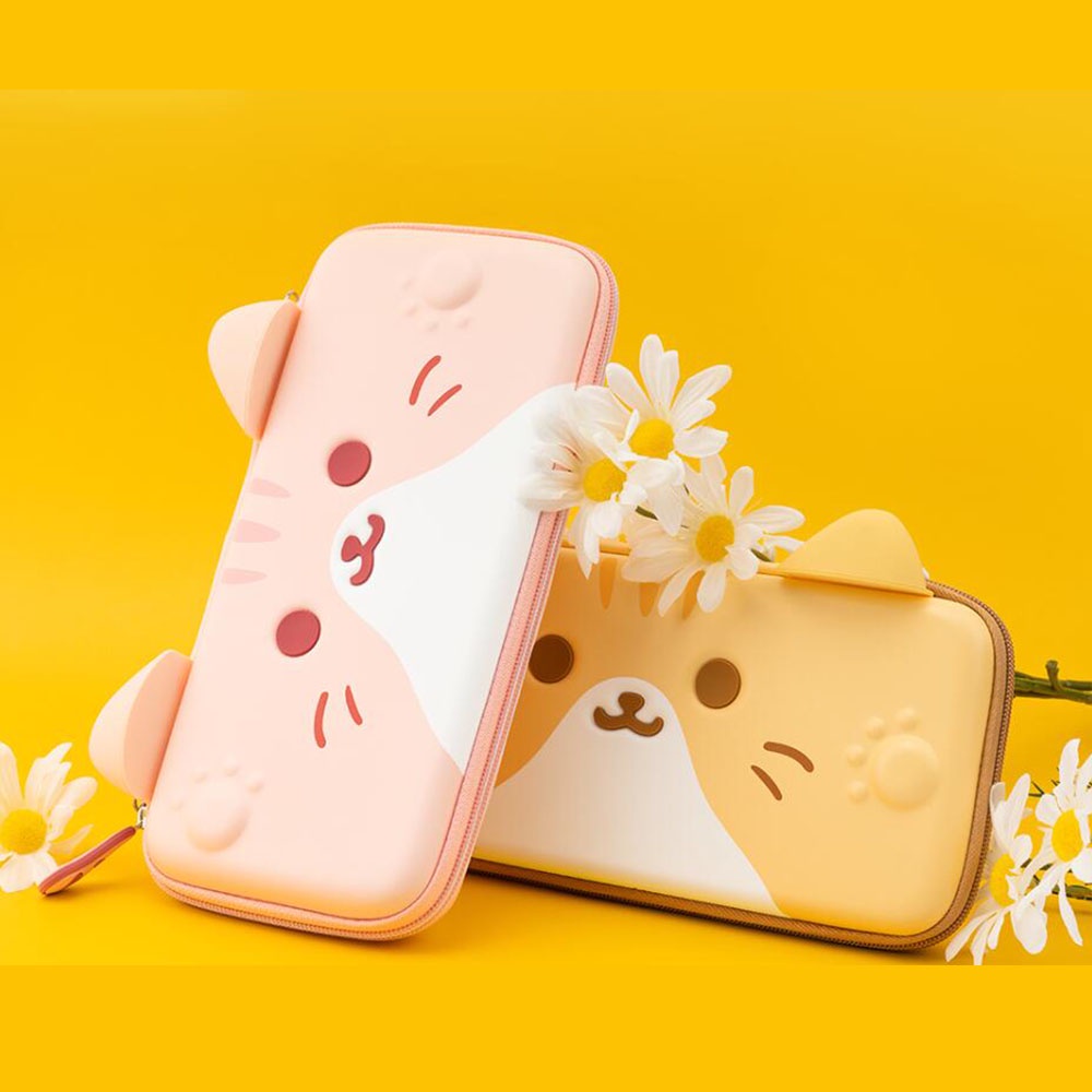 Túi Đựng Máy Chơi Game Nintendo Switch / OLED Cứng Hình Tai Mèo Dễ Thương