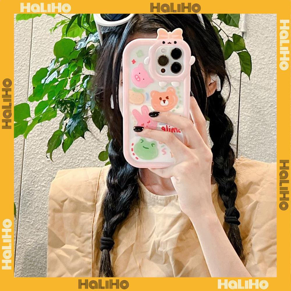 iPhone Case Silicone Soft Case Clear Case Airbag Shockproof Protection Camera Shiny Feel Bear Cartoon Cute Compatible For iPhone 11 Pro Max 13 Pro Max 12 Pro Max 7Plus xr XS Max