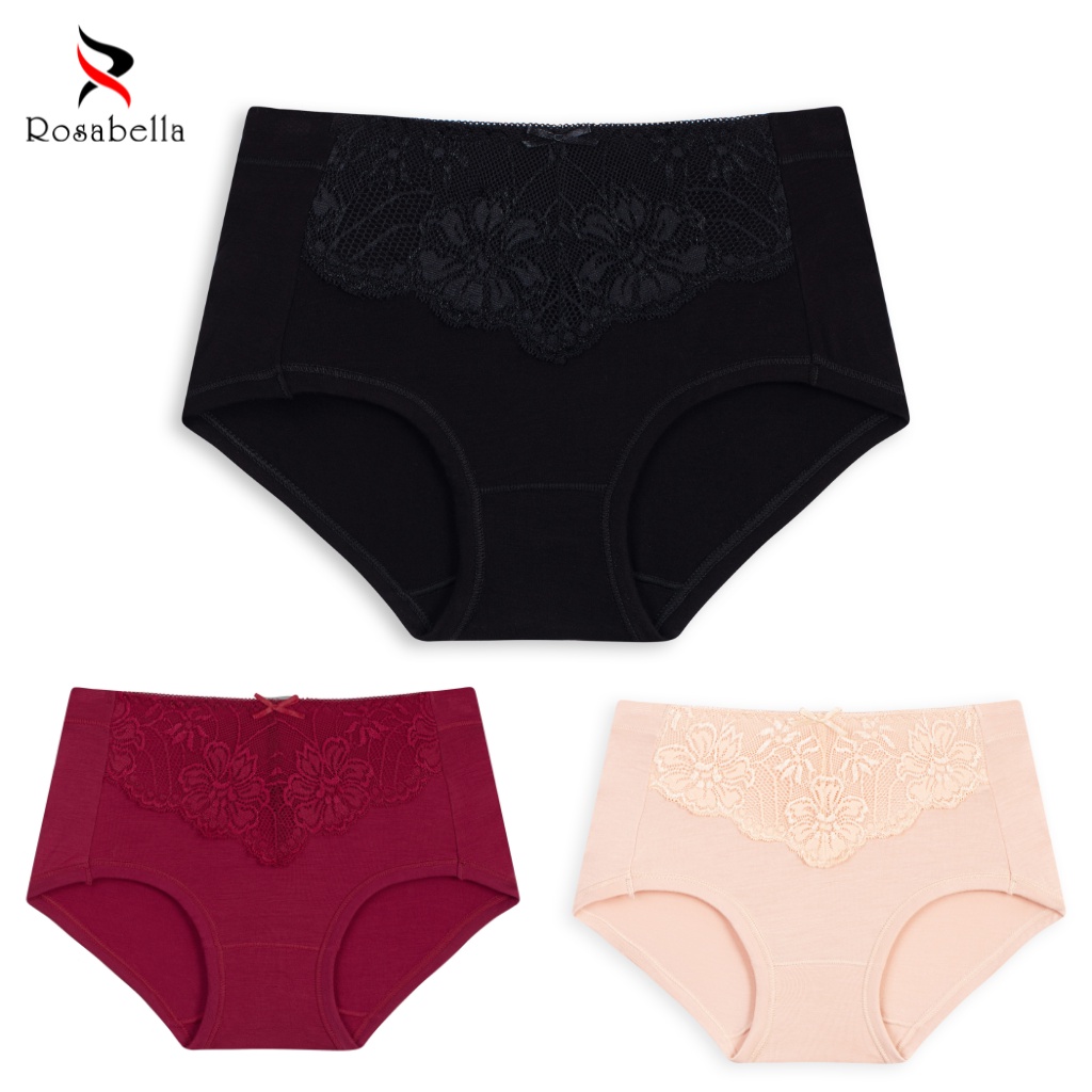 Quần Lót Cạp Cao ROSABELLA Chất Vải Visco Kết Hợp Spandex Đàn Hồi 4 Chiều Mềm Mại An Toàn W13