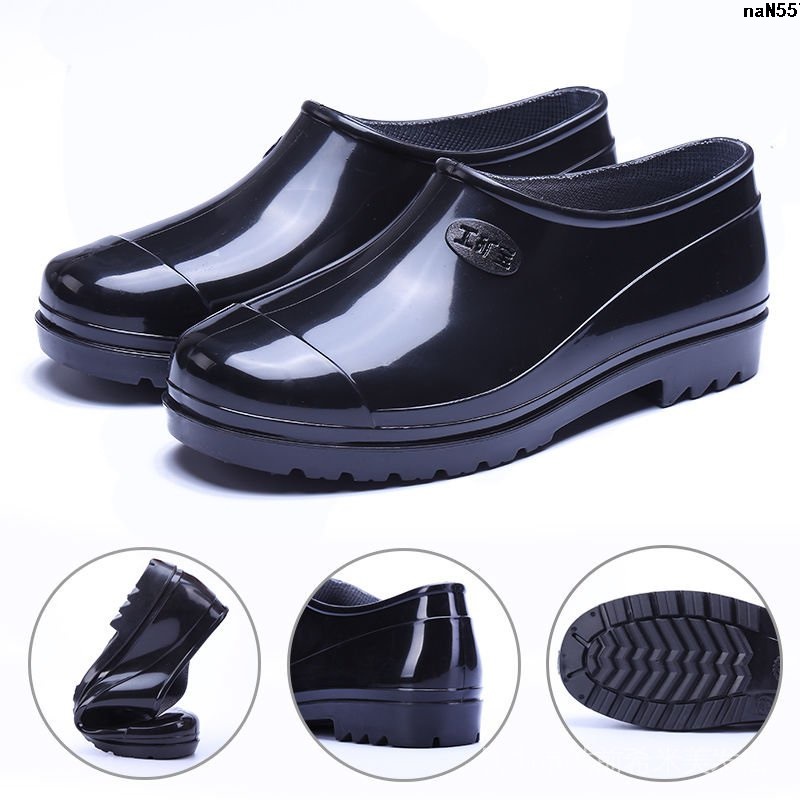 Giày Bốt Cao Su Đi Mưa Cổ Thấp Ấm Áp Chống Trượt/Thấm Nước Cho Nam
