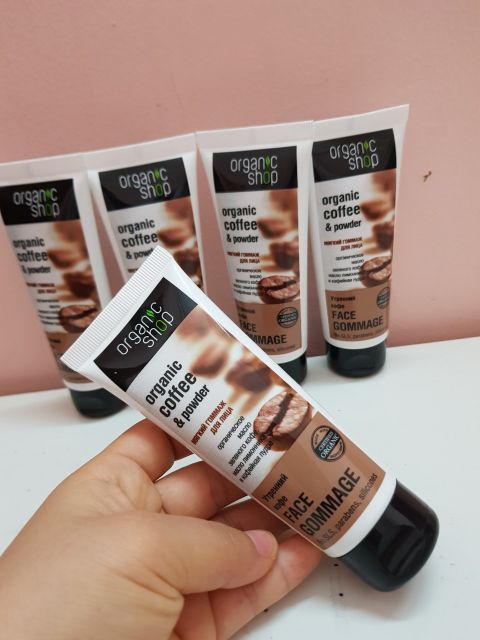 Tẩy da chết mặt  Organic Shop Coffee chiết xuất cà phê tẩy face 75ml hàng nga giúp sạch mặt,loại bã nhờn bị bẩn, sạch da