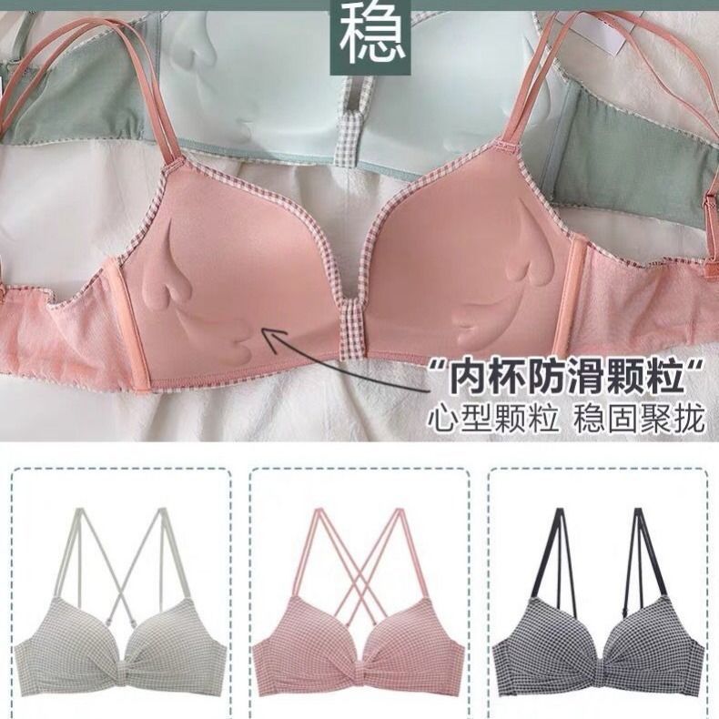 Áo Lót Nâng Ngực Họa Tiết Ca Rô Thời Trang Dành Cho Tuổi Teen