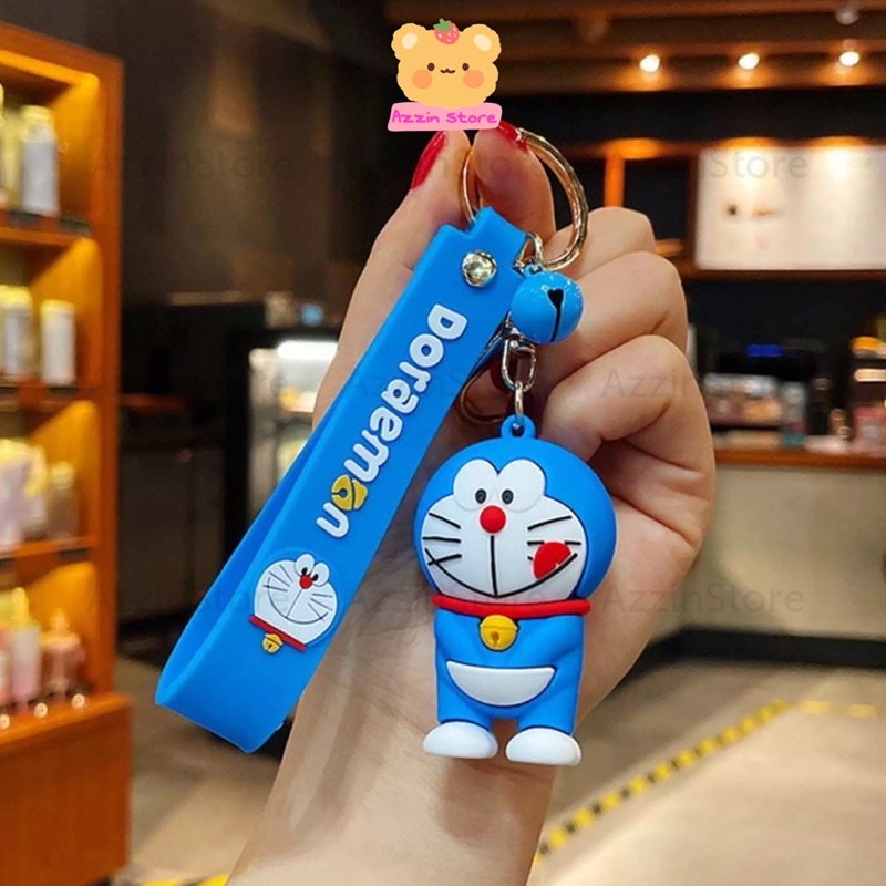 Móc Khoá Đôrêmon Kèm Dây Charm Và Chuông Hoạt Hình Dễ Thương - Azzin Store