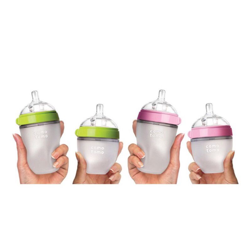 Bình sữa CoMo silicon siêu mềm 150ml/250ml tặng kèm tay cầm cho bé