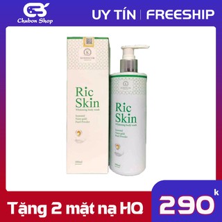 Sữa Tắm Ric Skin 💖 Sữa Tắm Trắng Tảo Biển Nano Vàng Bột Ngọc Trai 300ml