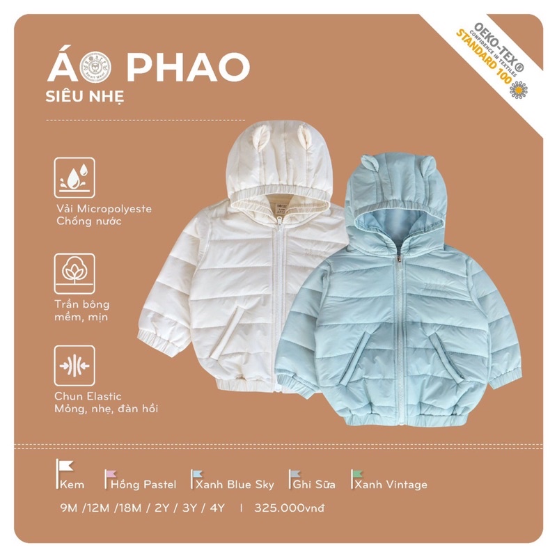 Hrnee ! Áo phao Trần bông siêu nhẹ siêu ấm cho các bé!