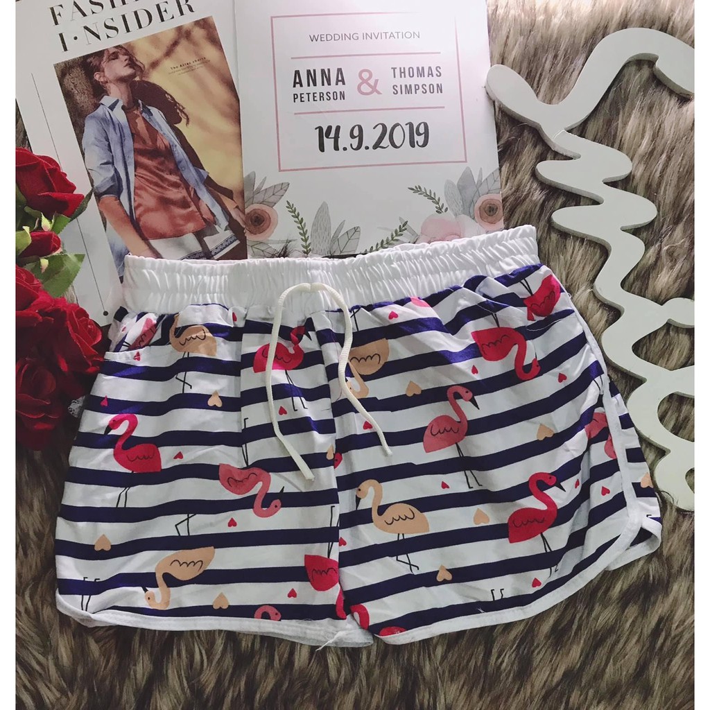Quần đùi nữ lụa mịn, quần shorts mặc nhà, đi chơi, đi bơi 58kg đổ lại mặc vừa QD01 | BigBuy360 - bigbuy360.vn