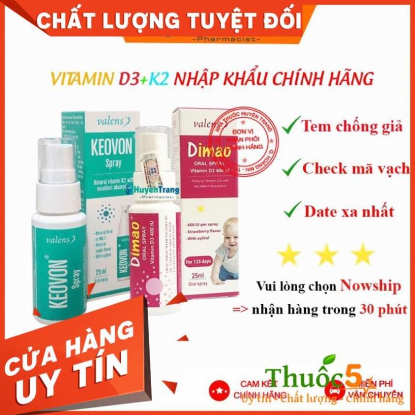[Giá Gốc] Combo Tăng Chiều Cao Dimao Vitamin D3 + Keovon Vitamin K2 - Chai xịt 25ml