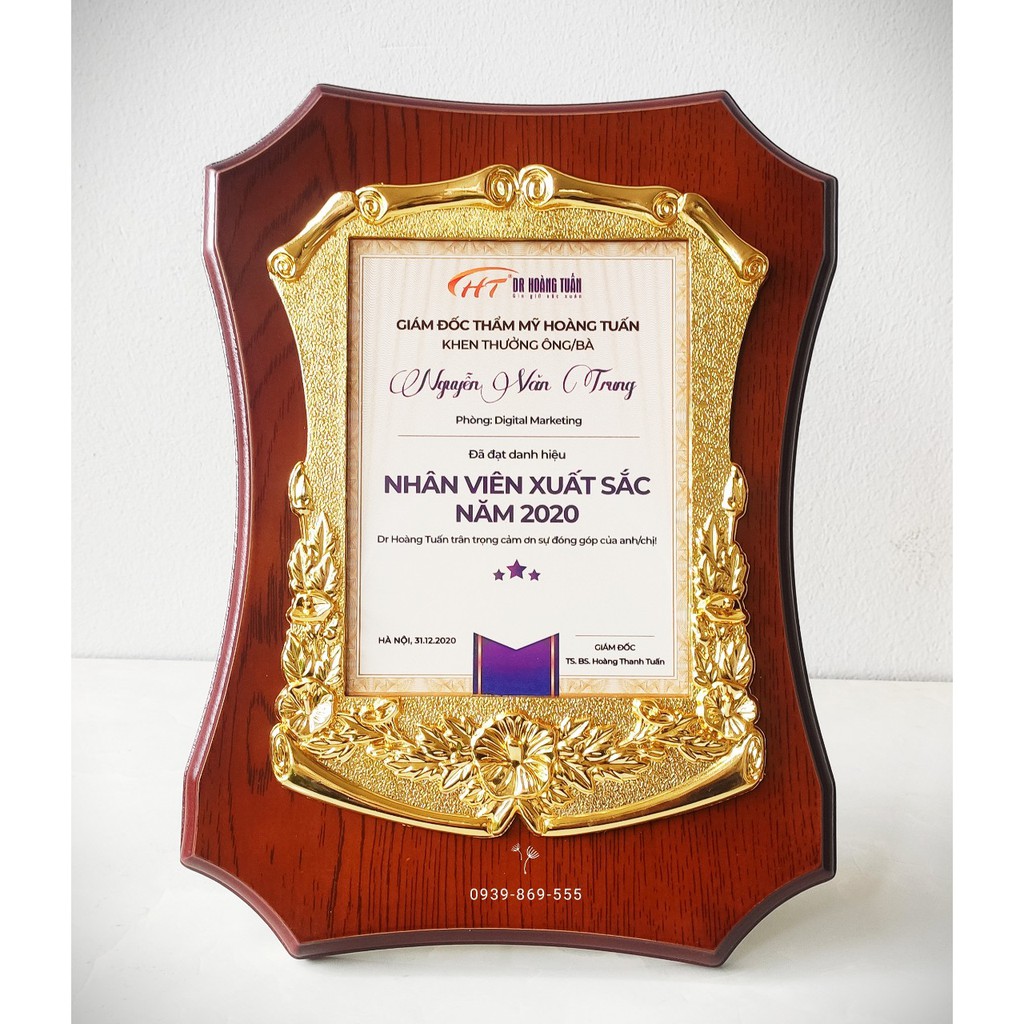 Bằng Khen, Bảng Chứng Nhận, Bảng Vinh Danh CN-09