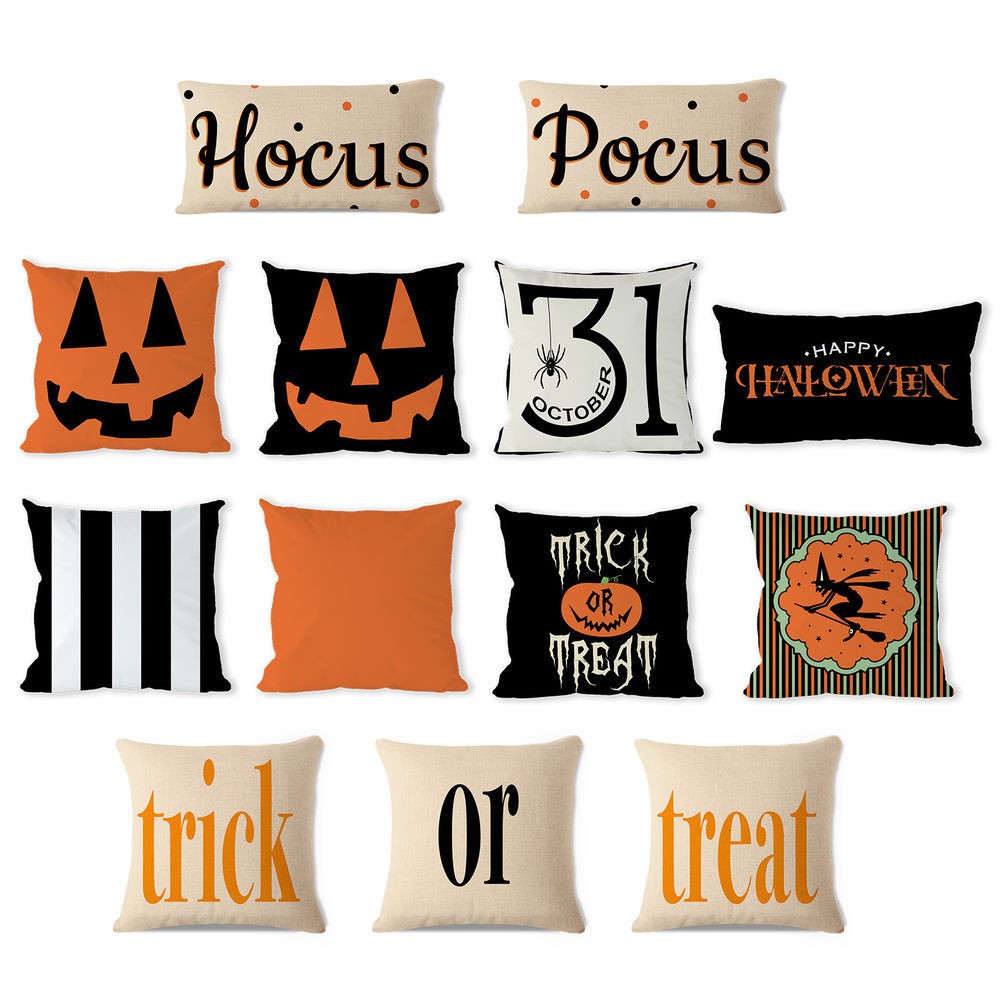 Vỏ Gối 45x45cm Họa Tiết Halloween Độc Đáo Trang Trí Nhà Cửa