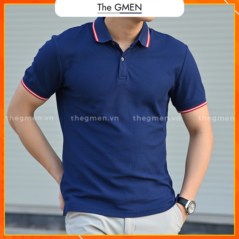 Áo Polo nam The GMEN Active Polo Shirt bề mặt dệt hạt gao, 100% cotton, chuẩn form