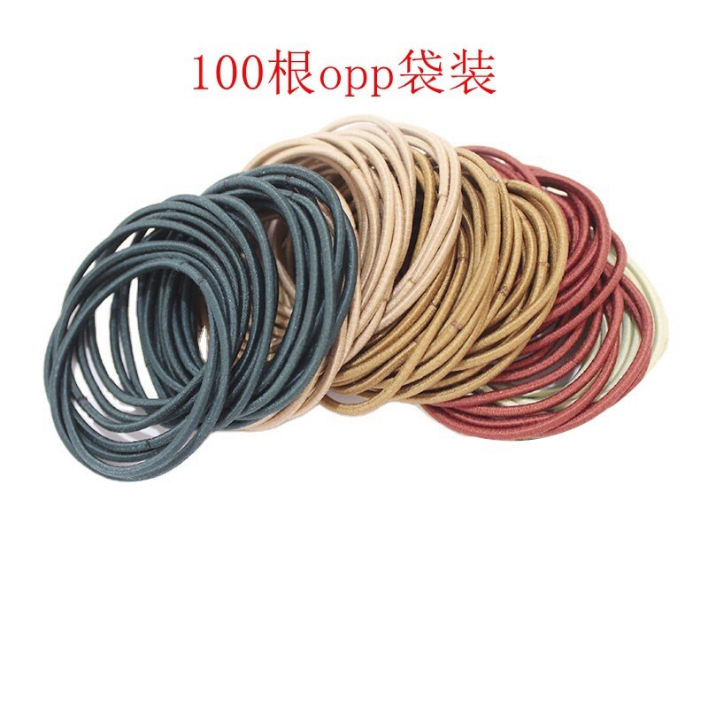 Hộp 100 dây buộc tóc đơn giản dành cho nữ